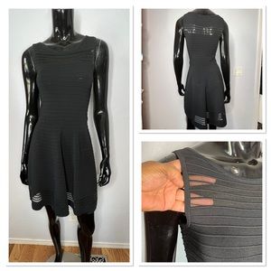 French Connection Tobey Crepe Knit Dress Sz 4 Black